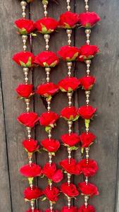 พวงมาลัยดอกกุหลาบสีแดงขนาดใหญ่5ฟุต, ดอกไม้ประดิษฐ์แขวนตกแต่งสำหรับ Diwali navratri Mandir แต่งงาน Mandir & บ้าน inauguration - Product Image 3