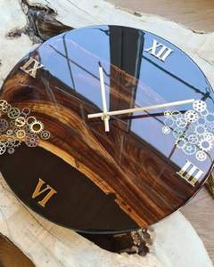 Resin Wall <b>Clock</b> Epoxy Resin Customized Size Modern Design Wedding Home Decor Handmade Battery Operated Luxury - Product Image 2