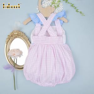 Babeeni 100% coton biologique certifié OEKO-TEX, ignifuge, rose, motif fenêtre, « I Love Dad », smocké à la main, boutons-pression, pour bébé - Product Image 6