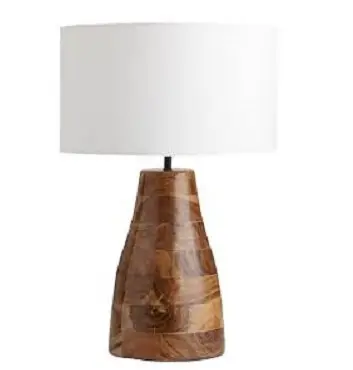 Lâmpada de madeira de luxo para hotéis e iluminação doméstica decoração interior com o material de madeira de manga para fazer lâmpada de mesa sólida