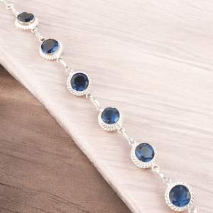 London Blue Topaz <b>Sterling</b> <b>Silver</b> Tennis <b>Bracelet</b> Simple Classic Luxury Zircon Birthstone Jewelry for <b>Women</b> - Product Image 6