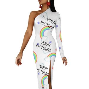 Robe fendue à une épaule en gros, <span class=keywords><strong>options</strong></span> personnalisées - Product Image 1