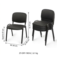 Chaise de conférence empilable avec structure métallique et assise en tissu, idéale pour la formation, le bureau, l'hôtel, les séminaires - Vente en gros OEM