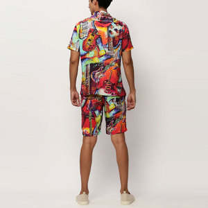 <b>Men's</b> Summer Breathable <b>Thermal</b> Embroidered Plus Size Thin Quick Drying Sportswear Set Short Sleeve <b>Top</b> and Sport Shorts - Product Image 3