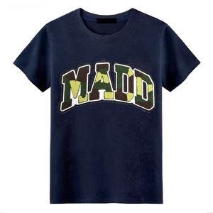 Camiseta de manga corta con estampado para hombre digital de punto de calle con parche bordado lavado ácido gráfico personalizado 100% algodón - Product Image 2