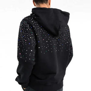 เสื้อฮู้ดซิปผู้ชายผ้าฝ้ายเนื้อนุ่มระบายอากาศดี แต่งคริสตัล สไตล์โดดเด่น ลดราคาพิเศษ - Product Image 3