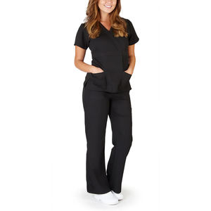Uniformes hospitaliers taille adultes sur mesure pour femmes ensemble d'uniformes hospitaliers style col V à manches courtes - Product Image 1