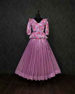 Lehenga Choli para mujer, diseñador Premium, imitación, Georgette, cosido, con Secuencia de bordado pesado, trabajo, moda, venta al por mayor, India - Product Image 6