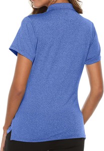 2025 último diseño de manga corta para mujer para camiseta Polo rosa claro impresión personalizada OEM Logo Jersey tela lisa en blanco - Product Image 6