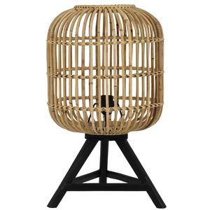 Farmhouse Style Fabric Lamp Shade Customized Design Desk Lamp with Creative Weaved Beaded Design <b>LED</b> Eye-Caring <b>Lighting</b> - Product Image 4