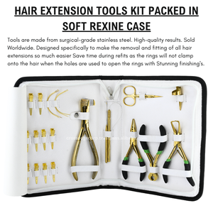 Top Rated Hair Extension Tools Kit Weft Pressing Tool for Tape-In Extensions Keratin Bond Cutter and Loop Hook <b>Set</b> Steel Made - Product Image 5