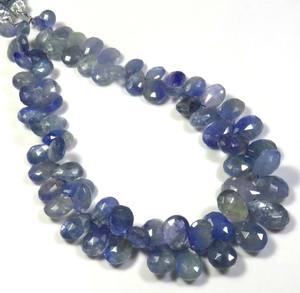 Alta calidad 9 hebras de tanzanita Natural facetada pera Bio cuentas 8-13mm gemas de tanzanita Africana joyería piedras preciosas sueltas - Product Image 1