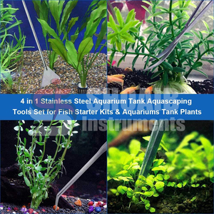Đa-Chức Năng Nhà Máy Công Cụ Này 4 Trong 1 Hồ Cá Công Cụ Thiết Lập Thẳng Tweezer Cong Tweezer Cong Cắt Kéo Thìa Bể Cá - Product Image 6