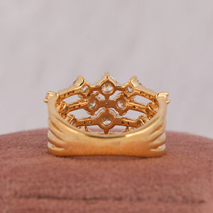 10K oro amarillo estilo clásico corte redondo laboratorio cultivado diamante boda banda redonda moda mujer moda anillo perfecto - Product Image 3