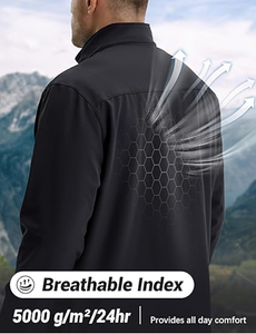 Veste Softshell doublée polaire pour homme, légère, imperméable, coupe-vent, zippée, manteau d'hiver, randonnée tactique - Product Image 4