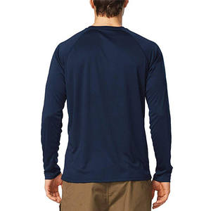 Venta al por mayor de manga larga Camiseta lisa para hombres logotipo personalizado Camiseta 100% tela de algodón camiseta OEM - Product Image 3