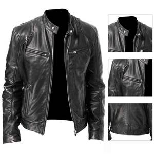 Veste en cuir véritable de luxe pour hommes Designer Style Slim Fit Biker Coat Factory - Product Image 6