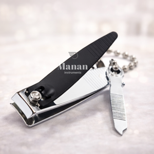 Coupe-ongles professionnel en acier inoxydable noir, mini coupe-ongles porte-clés, lime à ongles, outil de manucure et pédicure, large - Product Image 5