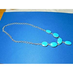 Collar hecho a mano de Plata de Ley 925 turquesa natural regalo de moda para niñas y mujeres - Product Image 2