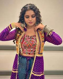 NEW SUPERHIT TRENDING <b>SHRUG</b> ON FAUX GEORGETTE WITH BANDHANI PRINT & EMBROIDERY WORK FULL FLAIR FULLY STITCHED WITH EXCLUSIVE - Product Image 2