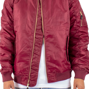Chaquetas de bombardero de invierno personalizadas para hombre con cuello levantado y logotipo delantero-Precio al por mayor de estilo callejero - Product Image 4