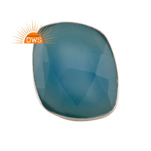 Meilleure vente 925 argent sterling fin calcédoine bleue naturelle bague empilable fabricant de bijoux - Product Image 1