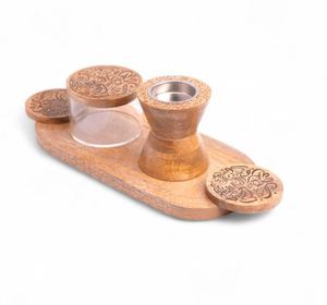 Brûleur d'encens en bois de mangue de Style dame de luxe imprimé à la main Bakhoor Mubakhara diffuseur d'aromathérapie religieuse à la maison - Product Image 6