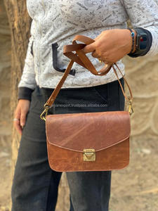 <b>Real</b> Handmade Full Grain Genuine Crunch <b>Leather</b> Handbag Stylish Women <b>Real</b> Vintage <b>Leather</b> Office Use Cross Body Shoulder <b>Bag</b>. - Product Image 4