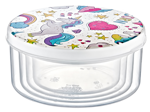 ชุดกล่องพลาสติกไร้สาร BPA มีลวดลาย4ชิ้นภาชนะบรรจุอาหารในครัวแบบวางซ้อนกันได้ภาชนะเก็บของปลอดภัยฝาปิด - Product Image 3