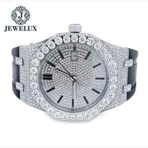 Montre en diamant Moissanite de qualité supérieure pour hommes VVS Qualité Mouvement à quartz Bande de caoutchouc Montre-bracelet analogique Hip Hop - Product Image 2
