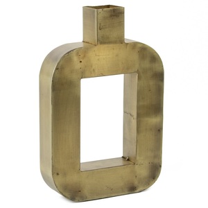 Jarrón de flores de hierro y metal artístico moderno, tonos metálicos elegantes, lujosos interiores de diseñador contemporáneos de gama alta para bodas - Product Image 3