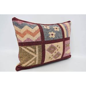 Almohada de lana bohemia de lujo rojo 20x28 pulgadas tejido Vintage y patrón esponjoso ropa de cama acento para Navidad - Product Image 3