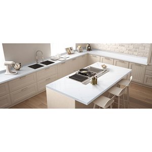 Placa de Cuarzo Calacatta Miraggio Gold, Diseño Moderno, Espesor de 15-30 mm, Utilizada para Encimeras de Cocina, Islas, Tocadores y Recepciones - Product Image 3