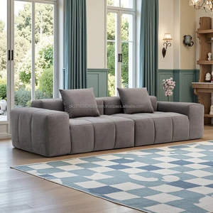 Conjunto de Sofás Modulares Cuadrados Minimalistas, Muebles de Sala de Estar Tapizados en Tela Cómoda para Hospitales - Product Image 1