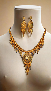 Comprar conjunto de pendientes de collar de calidad superior con chapado en oro de 22K diseño único de las mujeres usan collar pendientes conjunto de joyería - Product Image 3