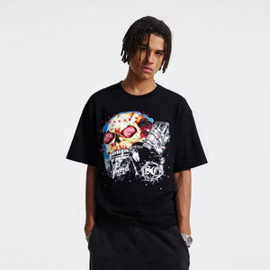 T-shirt graphique sans odeur, délavé à l'acide, personnalisable, pour homme, streetwear, idéal pour les soirées en dortoir - Product Image 2