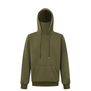 Pullover <b>Oversized</b> Unisex Heavy Weight 100% Cotton Custom Balaclava Face Cover Hoodies Men's <b>long</b> sleeves <b>Hoodie</b> - Product Image 6
