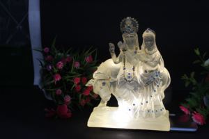 Statue de Radha Krishna en résine transparente, artisanale, design Art Déco, pour table - Product Image 3