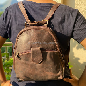 Vintage pleine fleur en cuir véritable grande capacité multifonctionnel voyage épaule Convertible sac à dos femmes bandoulière sacs à main - Product Image 3