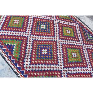 Alfombra turca Vintage área grande 6,6X10,6 pies tradicional rojo blanco diseño de retazos Material de lana respaldo de látex alfombra de habitación de 10mm - Product Image 5