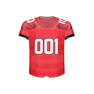 Camiseta de fútbol transpirable de manga corta con cuello en V con nombre del equipo 100% poliéster impresión personalizada camiseta de fútbol americano - Product Image 4
