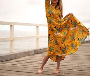 Exotic Escape Femme 100% Coton Boho Jungle Print Dress Léger Casual Resort Beach Wear Robe respirante écologique - Product Image 5