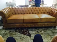 Traditionelle Vintage Chesterfield Tufted Couch Leder Chesterfield Sofa Braun Wohnzimmer möbel Klassische Möbel
