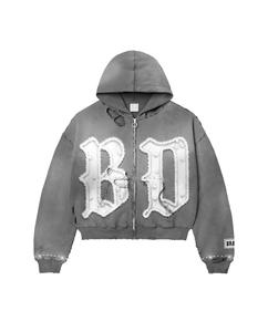 Pantalon 2 pièces avec fermeture éclair pantalon ample avec logo personnalisé de marque streetwear - Product Image 2