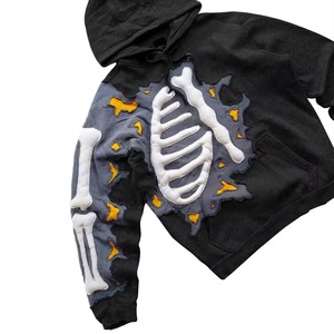 100% algodón hombres Zip-Up Hoodie personalizado Boxy doble cremallera de gran tamaño Streetwear Heavyweight doble Zip Ups Hoodie térmico - Product Image 3