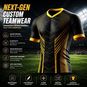 Maglia da Calcio Personalizzabile di Alta Qualità Traspirante per Uomo, Set Uniforme da Calcio per Adulti con Stampa Logo, Servizio OEM - Product Image 1