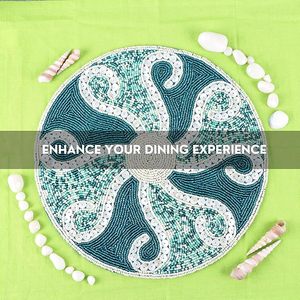 Mantel Individual con cuentas hecho a mano para decoración de mesa de hotel y restaurante Royal Look para regalos, disponible para compra individual o a granel - Product Image 5