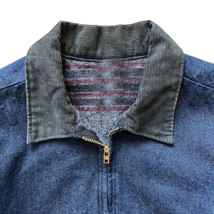 Chaqueta DE TRABAJO vaquera lavada vintage de gran tamaño con cremallera completa bordada con diseño de logotipo personalizado para hombre - Product Image 4