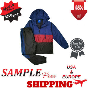 Survêtement décontracté pour hommes, Service OEM, ensemble de survêtement en Nylon léger à fermeture éclair, design personnalisé, coupe-vent, 2 pièces, 2023 - Product Image 5