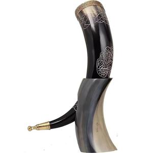 Latest Arrival Viking Drinking Horn (Buffalo & Agate Horn) Polished Durable Stand-Best Quality - Product Image 2